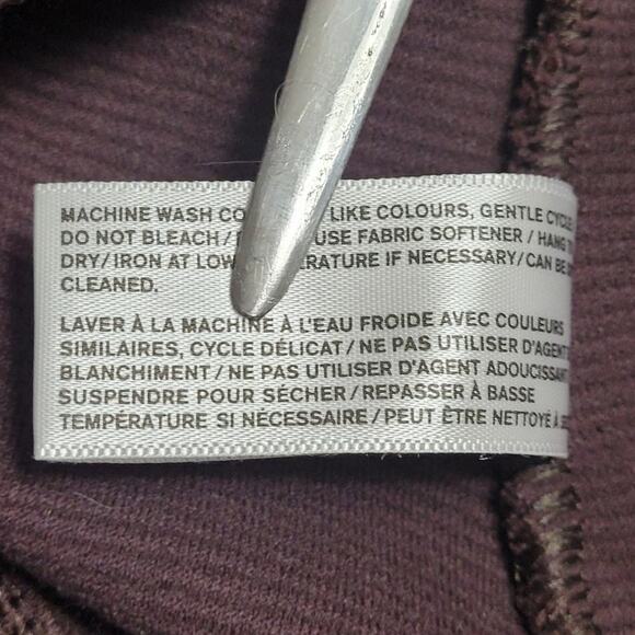 Fig Brown Ribbed 3/4 Sleeve Boat Neck Top XL Cotton Blend Minimalist Travel - Picture 8 of 8